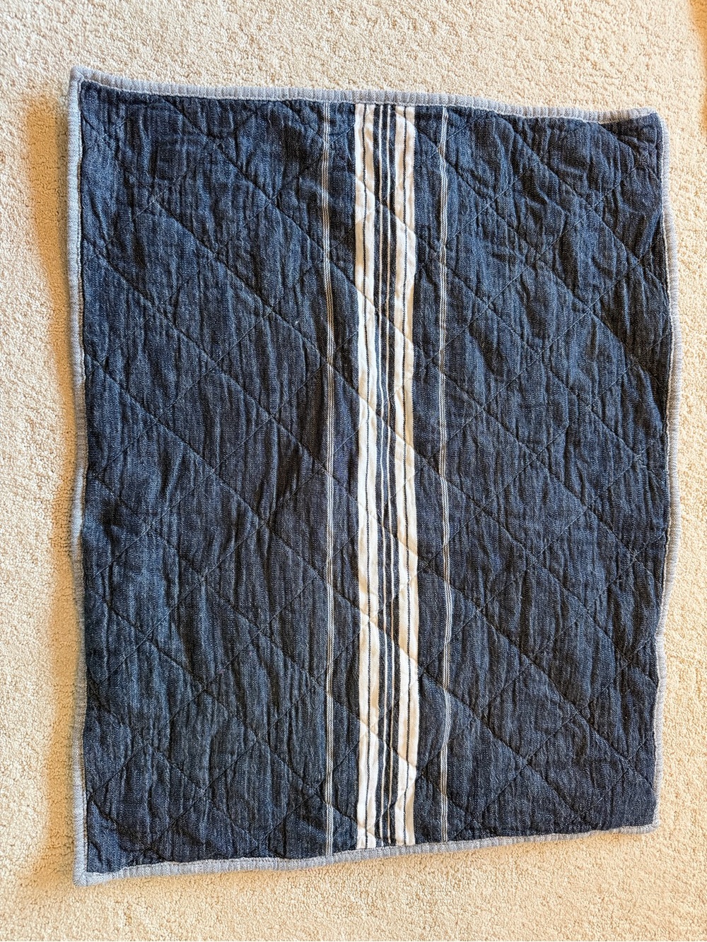 EUC Pottery Barn Teen Quilted Navy Stripe Sham Set (2) - Picture 7 of 16